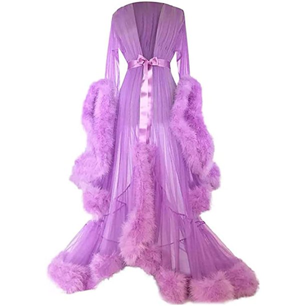 Women\'s Trailing Long Dress Feather Flared Sleeves Dress Perfect For Bachelorette Parties