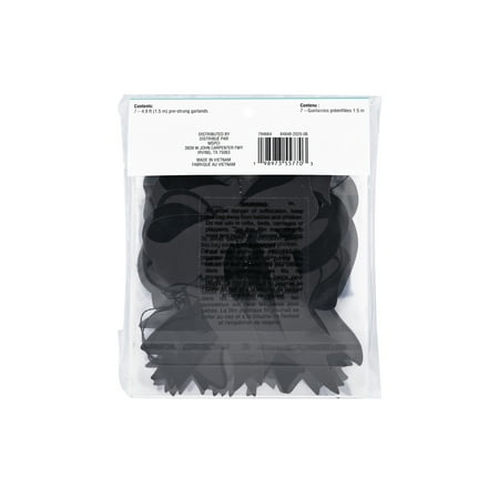 Celebrate It Garland Set – Black Bow Pre-Strung Party Garlands for Backdrops & Decor – Black – 4.9 ft – 12 Sets (7 Garlands Each)