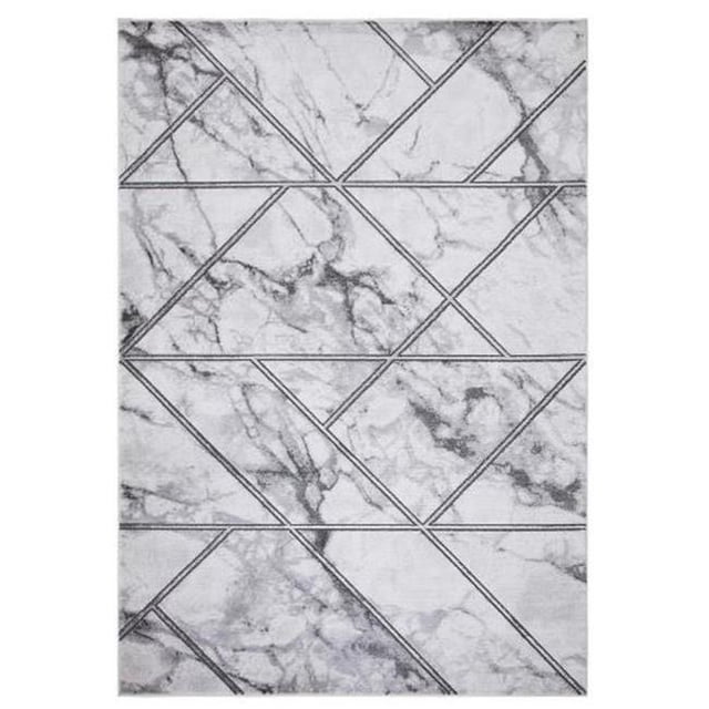 Concard Global Trading 80767 8 x 11 ft. Bellucci Geometric Area Rug, Silver