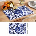 thumbnail image 6 of Blue Flower Placemats Set of 1, Spring Abstract Floral Leaf Vintage Watercolor Non-Slip Place Mats Washable Table Mats for Kitchen Dining Table Decorations Indoor/Outdoor, 6 of 9