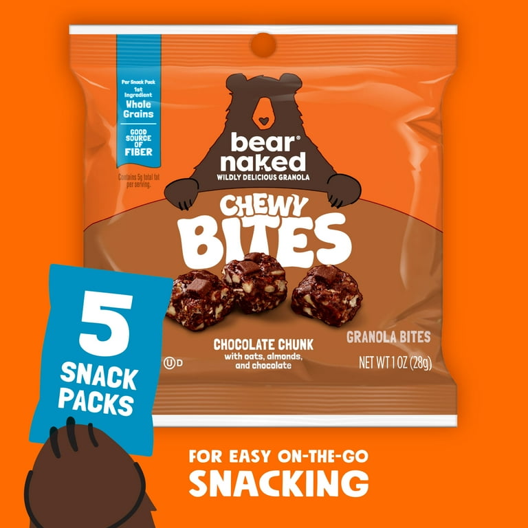Bear Naked Chewy Chocolate Chunk Granola Bites Box, 5 oz, 5 Count