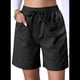 thumbnail image 2 of Pantalones Cortos Casuales Omen con Cordón Ajustable, Cintura Elástica, Cómodos, de Verano, con Bolsillos, Color Negro, Talla XXL, 2 of 7