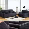 thumbnail image 2 of TOPCHANCES Thicken Velvet Sofa Covers, Stretch Plush Couch Covers for 1 Seater Sofa, Armchair Sofa Slipcover Elastic Furniture Protector with 1pc Free Pillowcase (Dark Gray, Armchair Cover）, 2 of 11
