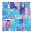 thumbnail image 2 of Ambesonne Geometric Blue Shower Curtain, Digital Glitches Art, 69"Wx84"L, Pale Purple Pastel Yellow, 2 of 4