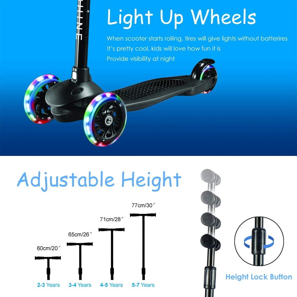 HighTech Mega GlideKick Scooter With Light - Black