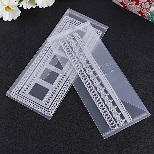 10 Packs 3.9x9.4 inch Large Stamps and Dies Storage Pockets Sturdy Storage Envelopes Resealable Clear Plastic Seal Bags Storage Bags Storage Case for Cutting Dies Stencil Album Stamp Crafts for DIY S