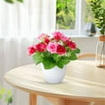 thumbnail image 5 of 2Packs Artificial Flowers in Pot Decor Flower Arrangements 15 Head Rose Flowers Bouquets in Pot Table Centerpieces Holiday Dinning Coffee Room Table Kitchen Decoration, 5 of 8