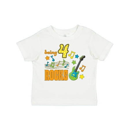 

Inktastic Being Four Rocks- Fourth Birthday Gift Toddler Boy or Toddler Girl T-Shirt