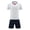 White, variant on Toddler Boys Sport Sets Breathable Short Sleeve T Shirt Shorts Mesh 2 Piece Football Training Uniform Jogging Tracksuit
