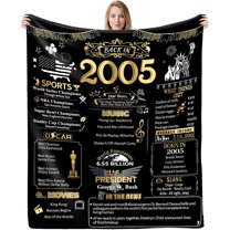 19th Birthday Gifts for Her Him, Soft Comfortable Throw Blanket, Birthday Decorations for Daughter Son Granddaughter Grandson, 19 Year Old Birthday Decorations Blanket 60"X50", Back in 2005