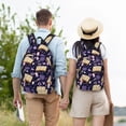 thumbnail image 6 of Balery Lavender Flowers Vintage Canvas Backpack for Men and Women - Large Capacity, Durable Travel Laptop Bag for School, Work, Hiking, and Outdoor Activities, 6 of 7