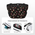thumbnail image 5 of Hirioo Red White Flowers for Double Layer Waist Bag Adjustable Fanny Pack For Travel Running Hiking, 5 of 9