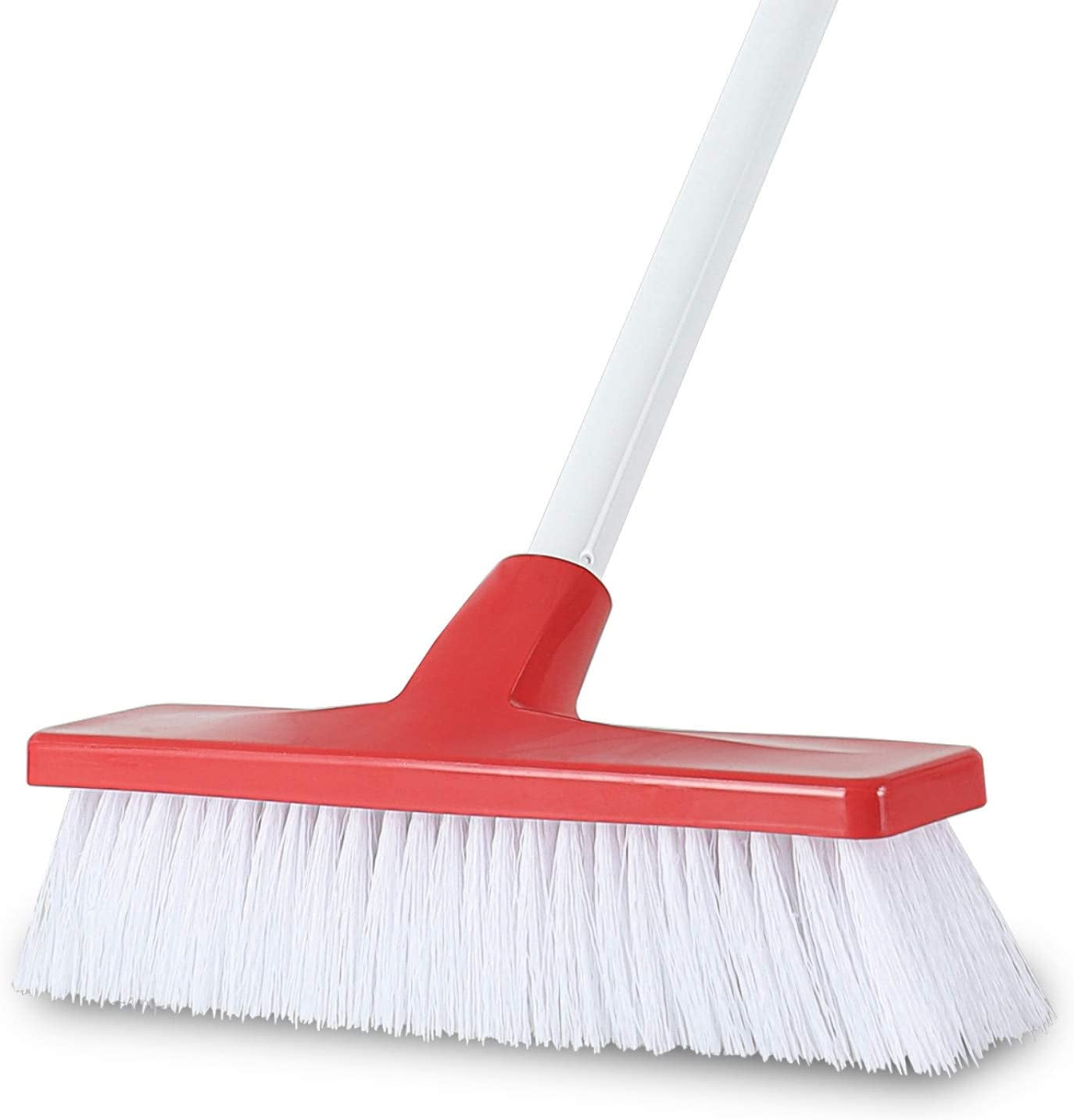 Eyliden Broom Push Broom with Stiff Bristles and Long Handle Deck Scrub