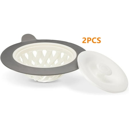

Kitchen Sink Strainer Food Catcher with Stopper Flexible Silicone Kitchen Sink Drainers White 2PCS