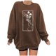thumbnail image 1 of Sudadera Para Mujer Sudaderas de Otoño Estampado de Calavera Suelto Cuello Redondo Manga Larga Sudadera de Gran Tamaño de Lana Odeerbi ODB171577, 1 of 9