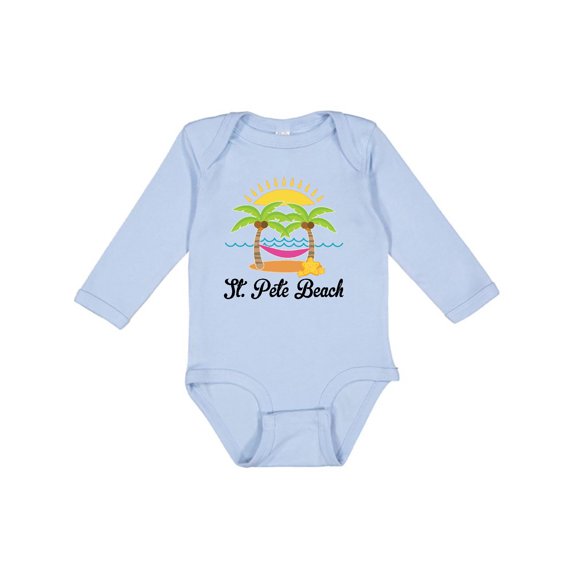 Inktastic St. Pete Beach Florida Vacation Girls Long Sleeve Baby Bodysuit