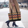 thumbnail image 4 of FORMRS Canvas Laptop Tote Bag for Women with 15.6" Computer Compartments Shoulder Handbag, Brown Geometric, 4 of 7