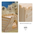 thumbnail image 4 of Miangastore 1 Set of Double-tier Hamster Wood House Wooden Rabbit Hideout Small Animals Hut With Ramp, 4 of 9