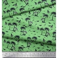 thumbnail image 3 of Soimoi Modal Satin Fabric Coconut Tree,Bird & Sailboat Beach Decor Fabric Printed Yard 42 Inch Wide, 3 of 3