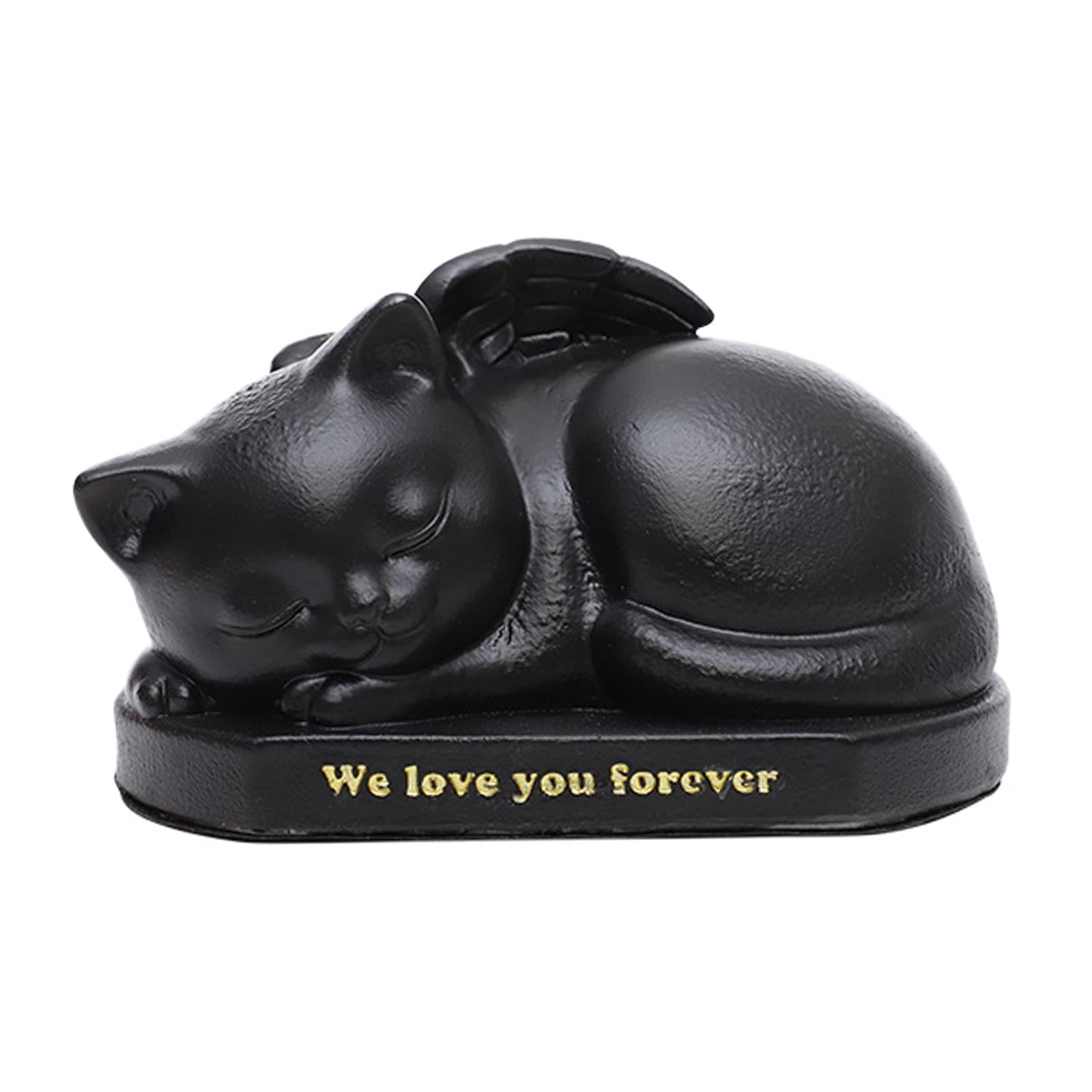 Pet Urns Cremation Memorial Urn Funeral Small Animal Pet Supplies Casket Sleeping in Angel Wing Statue Memory for Living Room for Cat