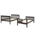 thumbnail image 4 of Stairway Bunk Bed with 3 Drawers, Storage Space and Guard Rails, Twin Over Full Bedroom Bed Frame for Bedroom, Dorm, for Family,Teens, No Box Spring Needed,Expresso, 4 of 7