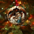 thumbnail image 4 of Djunllk Christmas Nativity Scene Ornaments Acrylic 2D Flat Jesus Religious Christmas Decorations Hanging Christmas Tree Ornament for Holiday, Party, Home, 4 of 9
