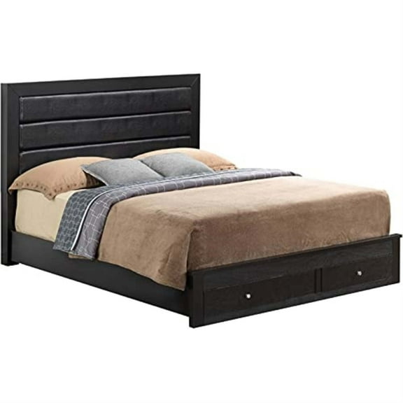 Glory Furniture Burlington King Storage Bed in Black
