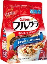 NineChef Bundle - Calbee Frugra Fruit Granola 482g(17oz) + 1 NineChef Brand Long Handle Spoon