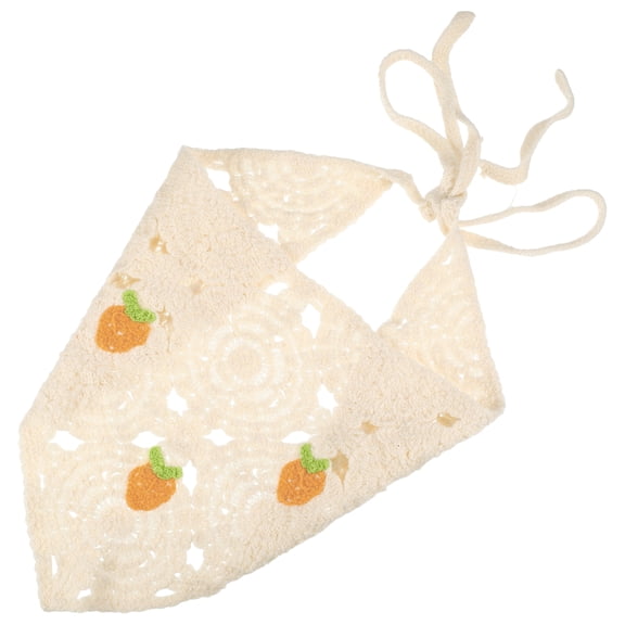 Unique Bargains 1 Pc Fashion Carrot Hollow Triangle Headwrap for Women 23.62"x10.24" Beige