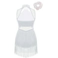thumbnail image 2 of inlzdz Girls Sequins Tassel Leotard for Ballet Jazz Latin Ballroom Tango Dance Performance Costume White 8, 2 of 6