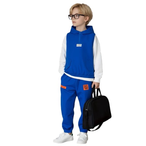 PureChapter Toddler Boy Clothes Kids Long Sleeve Top Sleeveless Hooded Vest Jogger Pants Matching Crossbody Bag Sport Outfit