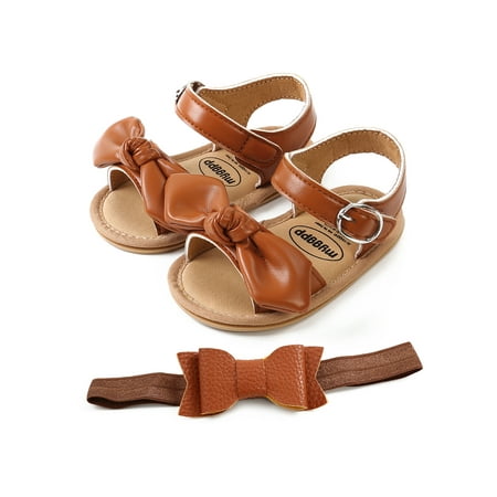 

Luckinbaby Baby Flats Shoes Ring Buckles Adjustable Knotted Bows Sandals