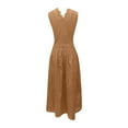 thumbnail image 5 of DHFJKG Skirt Sets Women 2 Piece Outfits Summer Boho Sleeveless Hallow Out Lace Up Tank Top Long Maxi Skirts Deep V Neck Beach Vacation Clothes Versatile Outfit, 5 of 5
