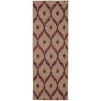 Nourison  Spectrum Area Rug Beige/Red 5'3" x 7'5" 6' x 9' Indoor,Handmade Bedroom,Dining Room,Living Room Burgundy Transitional
