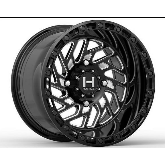 15x8 Hostile UTV H116 Jigsaw Satin Black & Milled Wheel 4x156 (0mm)