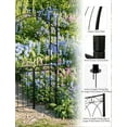 thumbnail image 3 of Accreate Garden Arch Arbor with Gate - Durable Metal Arch Trellis for Climbing Vines, Wedding Ceremony Decoration, Outdoor Garden Archway with Flourishes & Arrow Tips, Black, 3 of 7