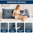 thumbnail image 6 of Headboard Pillow Twin, Triangle Pillows for Headboard, Head Board Backrest Wedge Pillow for Reading Sitting Working, Daybed Pillows with Removable Cover for Bed Dorm Sofa, Navy Blue, 6 of 14