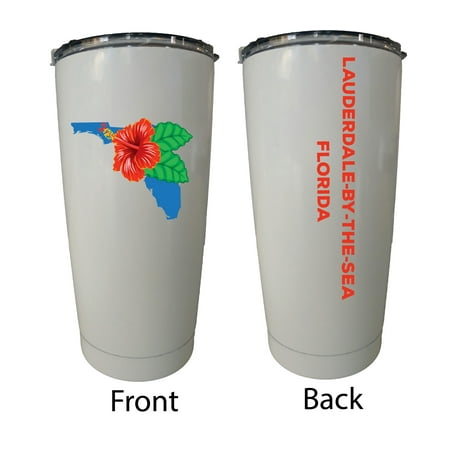 

Lauderdale-by-the-Sea Florida 20 oz Insulated Stainless Steel Tumbler Hibiscus Flower Design