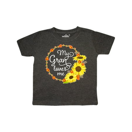 

Inktastic My Gran Loves Me with Sunflower Wreath Gift Toddler Boy or Toddler Girl T-Shirt