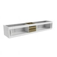 thumbnail image 4 of Alpine 84" Wood Floating Vanity Base with Chrome Handles in White, 4 of 5