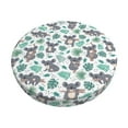 thumbnail image 2 of Xecao's Bears and Tropical Leaves Print Stool Covers offer stylish, washable protection for PU round bar stools, perfect for home or commercial use., 2 of 7