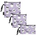thumbnail image 2 of 3 Size Reusable Food Storage Bags Set Airtight Zipper Closure Lunch Snacks Travel Organizer Ghost with A Bow Tie, 2 of 8