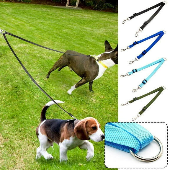 FurNest Double Dog Pet Lead Leash Splitter Coupler with Clip Harness For Collar D8