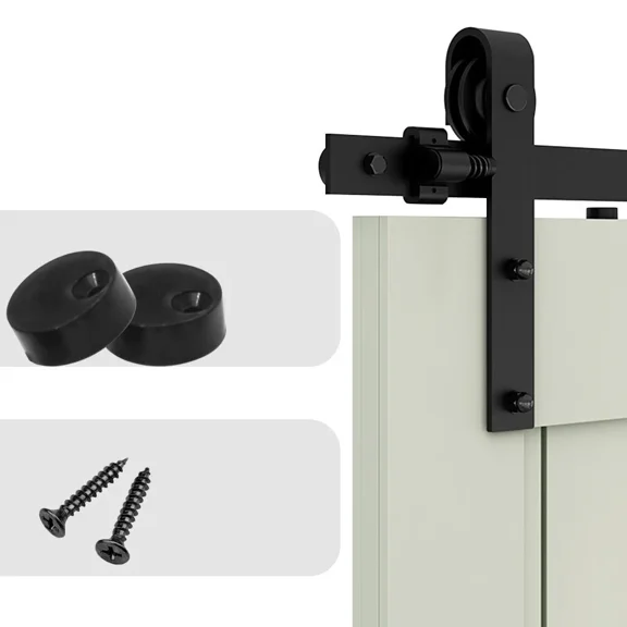 Plastic Anti-Jumper Disk For Barn Doors Barn Door Hardware Accessories Black