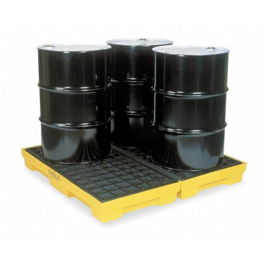 EAGLE 1634 Drum Spill Containment Pallet, 60 gal Spill Capacity, 4 Drum