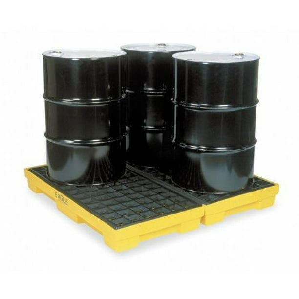 EAGLE 1634 Drum Spill Containment Pallet, 60 gal Spill Capacity, 4 Drum