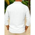 thumbnail image 2 of Men'S Four-Pocket Long Sleeve Guayabera Shirt, Pintuck Detail, Relaxed Fit White L, 2 of 4