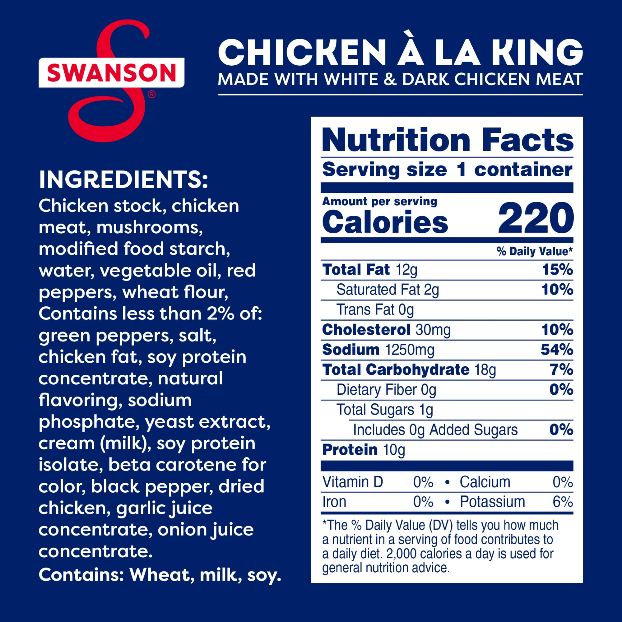 (12 pack) Swanson Canned Chicken a la King with White and Dark Chicken Meat, 10.5 oz Can