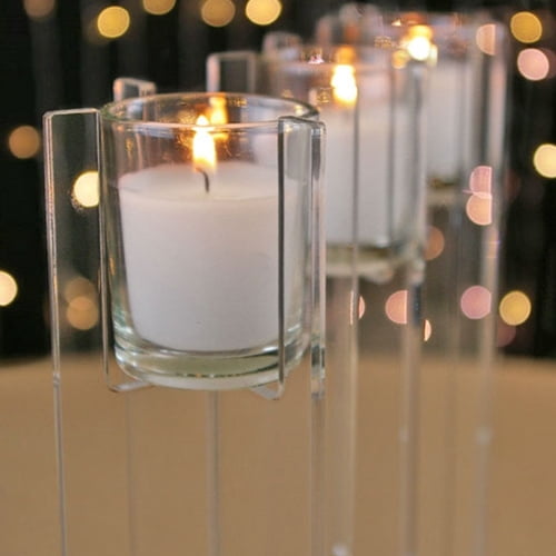 Prom Lights Medium Clear Acrylic Votive Candle Holder Riser 10 inch Set