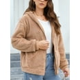 thumbnail image 7 of Cuteduck Womens Sherpa Jacket Fuzzy Fleece Zip Up Winter Hoodies Coat, S-2XL, 7 of 7